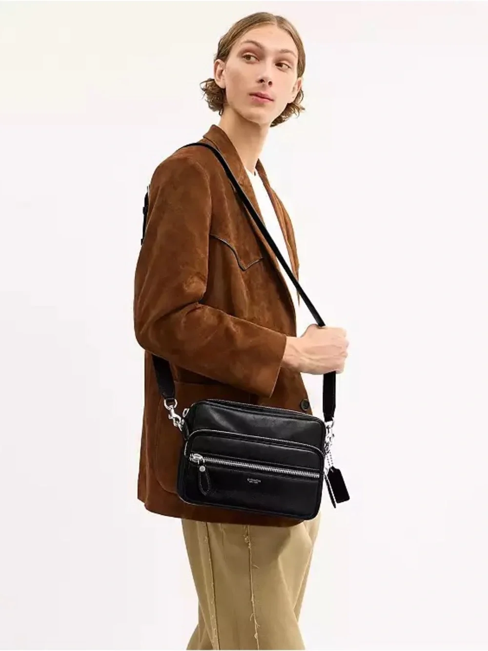 Coach Dakota Crossbody Bag with 2 Straps Silver/Black Smooth Leather CDS83 NWT